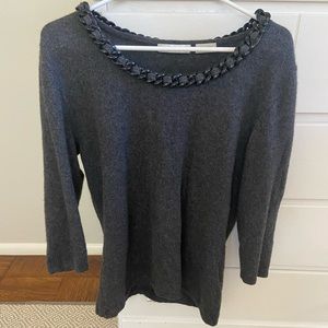 Neiman Marcus Cashmere Collection 100% Cashmere Chain Sweater